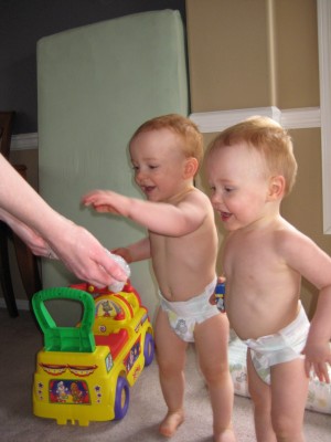 Nicholas and Dexter at Valentine's day, before dressed